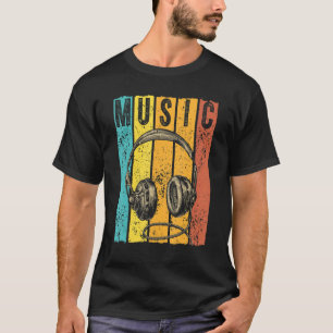 Camiseta Produtor De Música Fones de ouvido Retro Dj Vintag