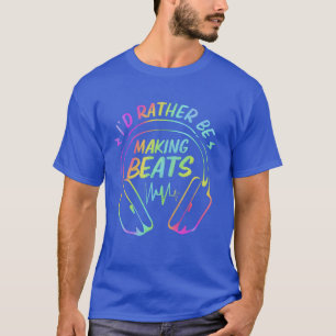 Camiseta Produtor de música Heartbeat prefere fazer batidas