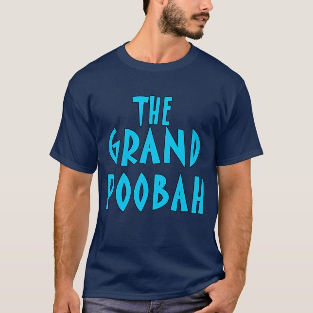 Camiseta Produtos azuis grandes da pia batismal de Poobah (Frente)
