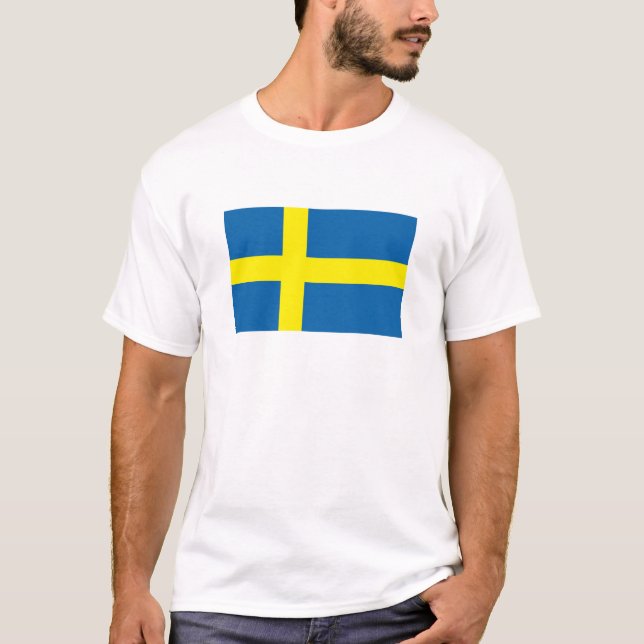 Camiseta Produtos da bandeira da suecia (Frente)