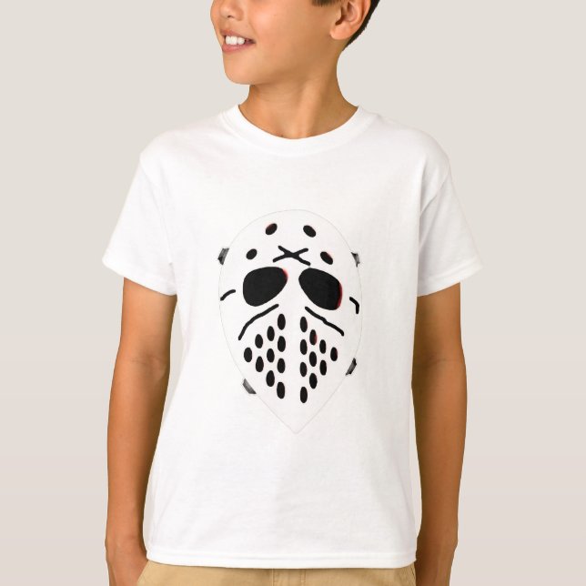 Camiseta Produtos de máscara de hóquei assustadores (Frente)