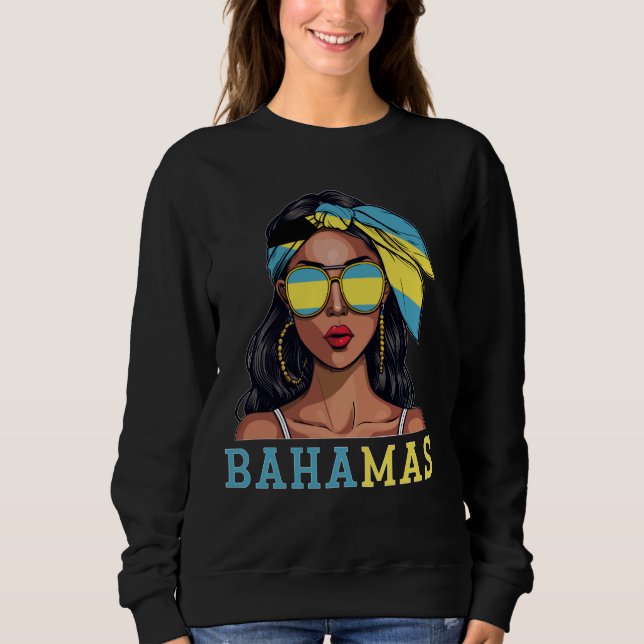 Camiseta Produtos de Souvenirs das Bahamas Bandeira Raízes  (Frente)