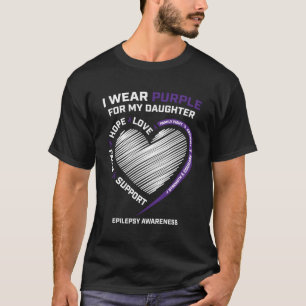 Camiseta Produtos Mãe Pai Filha Roxa Epilepsia Awarenes
