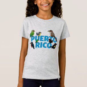 Camiseta Proeza de Porto Rico Birdorável. Aves endêmicas