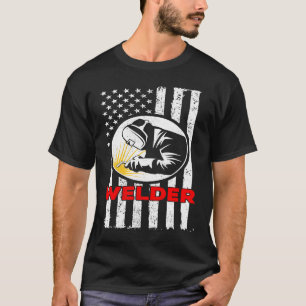 Camiseta Prof. Soldador de Bandeira Americano de Malha Metá
