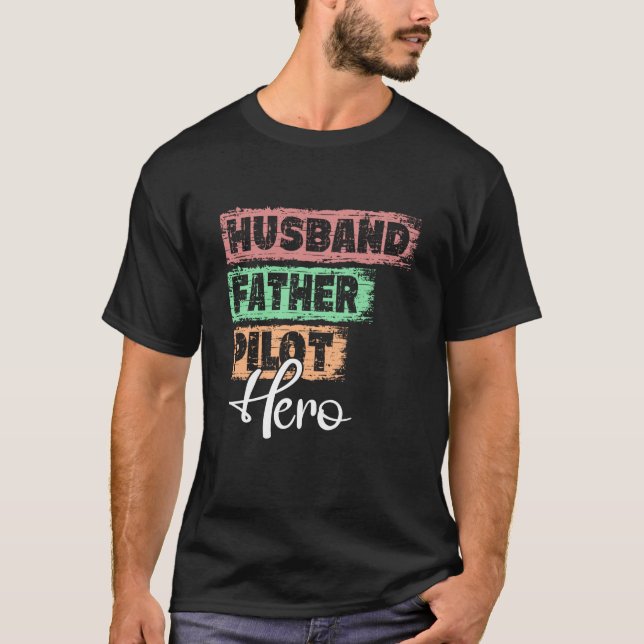 Camiseta Profession dad hero father Pilot (Frente)