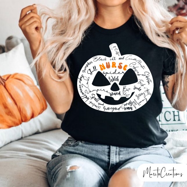 Camiseta Profession Nurse,Halloween Profession,Nurse Spooky (Criador carregado)