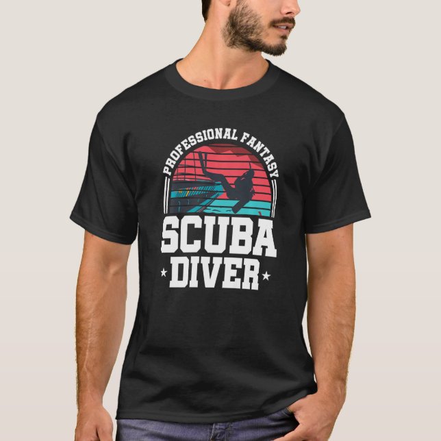 Camiseta Professional Fantasy Scuba Diver Retro Vintage Div (Frente)