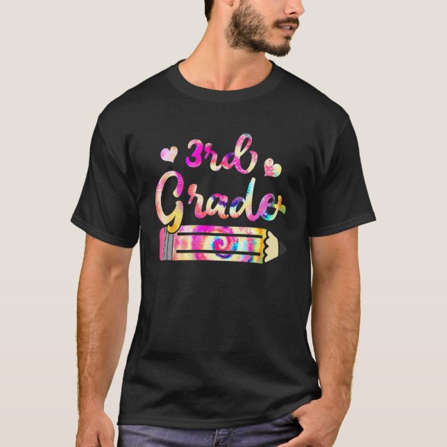Camiseta Professor(a) da 3ª série Tie Dye Volta às Aulas (Frente)