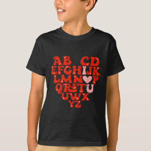 Camiseta Professor Abc Alfabeto Eu Te Amo Coração Presentes