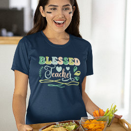 Camiseta Professor abençoado de volta à Design escolar