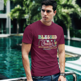 Camiseta Professor abençoado de volta à Design escolar