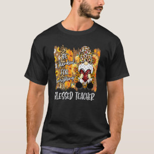 Camiseta Professor Abençoado Seja Grato Gnome Outono Famíli
