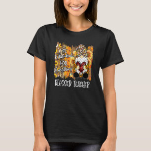 Camiseta Professor Abençoado Seja Grato Gnome Outono Famíli