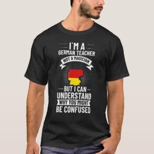 Camiseta Professor alemão Alemanha Linguagem de Bandeira Es