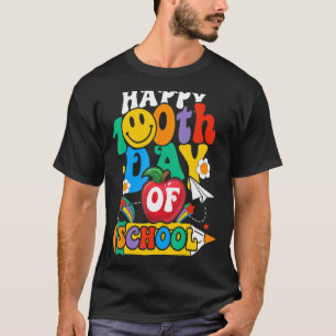 Camiseta Professor Aluno 100 Dias Maçã Feliz 100 Dias De