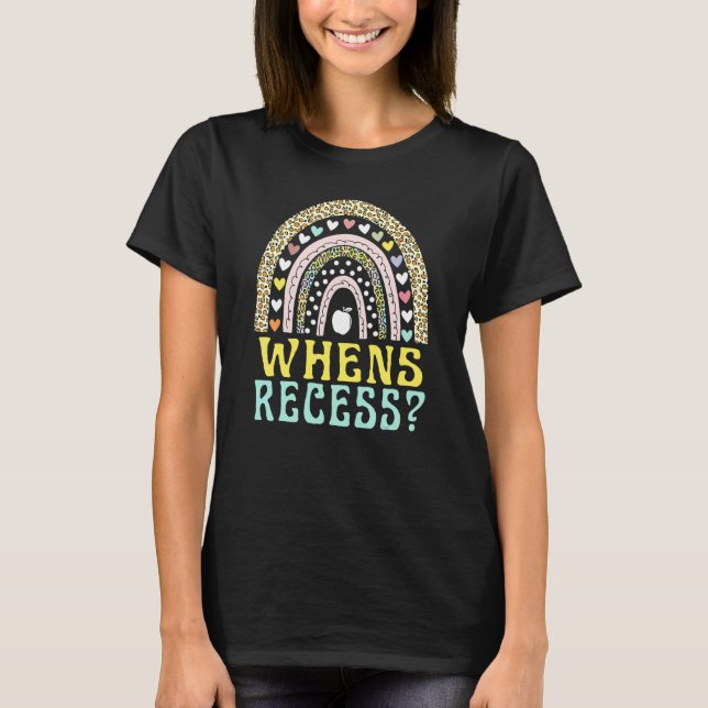 Camiseta Professor Aluno Arco-íris Fofo Sarcástico Quando R (Frente)