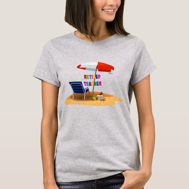 Camiseta Professor aposentado, cena de praia (Frente)