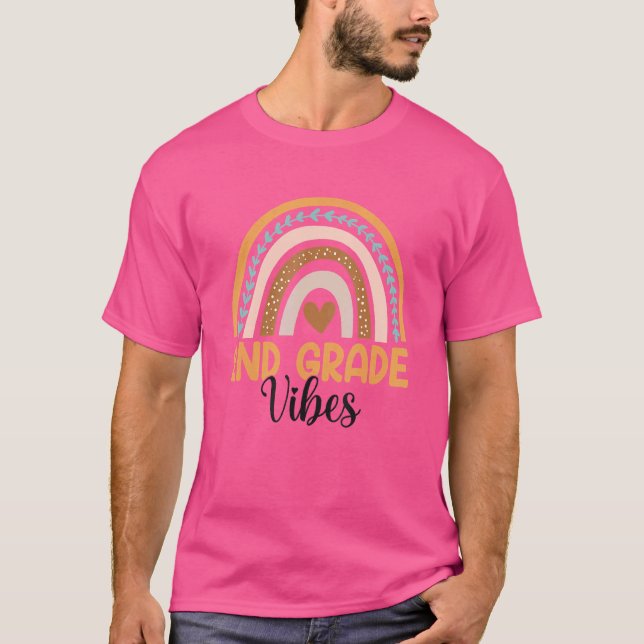 Camiseta Professor Arco-Íris De Segundo Grau De Volta Ao se (Frente)