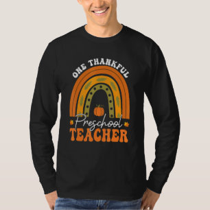 Camiseta Professor Arco-íris Dia de Ação de Graças Um Grato
