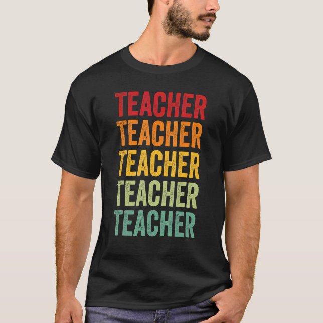 Camiseta Professor Arco-Íris Texto Professor Colorido (Frente)