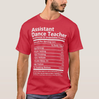 Camiseta Professor Assistente De Dança Nutricional E Inegáv