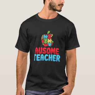 Camiseta Professor Au Some Autismo Professor Quebra-cabeça 