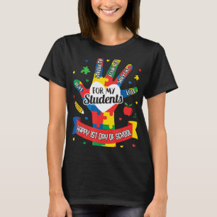 Camiseta Professor Autismo-Autismo De Volta às Aulas Primei