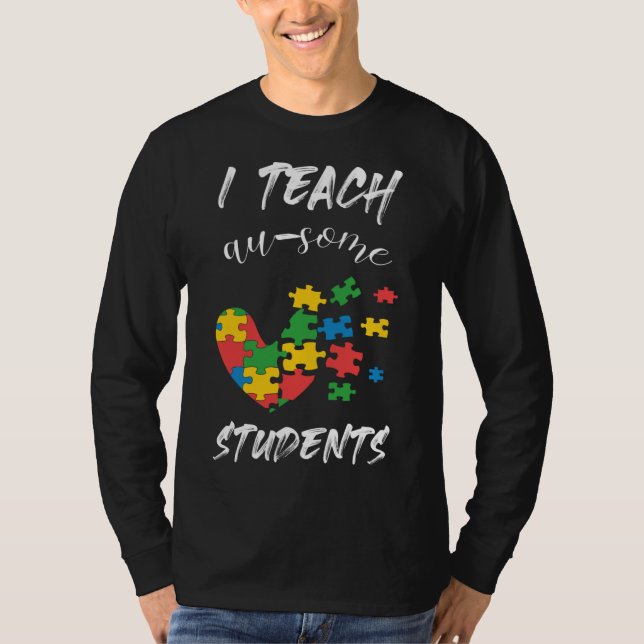 Camiseta Professor Autismo Ensino Alguns Estudantes De Fund (Frente)