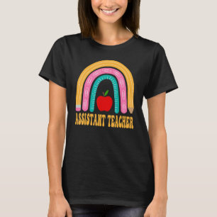 Camiseta Professor Auxiliar Lápis Arco-Íris Volta às Aulas