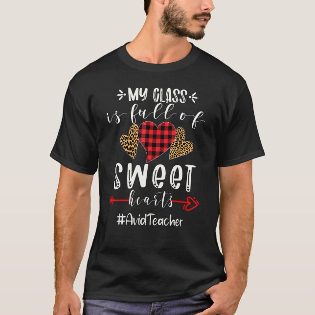 Camiseta Professor Avid Minha Classe É Cheio De Corações Do (Frente)