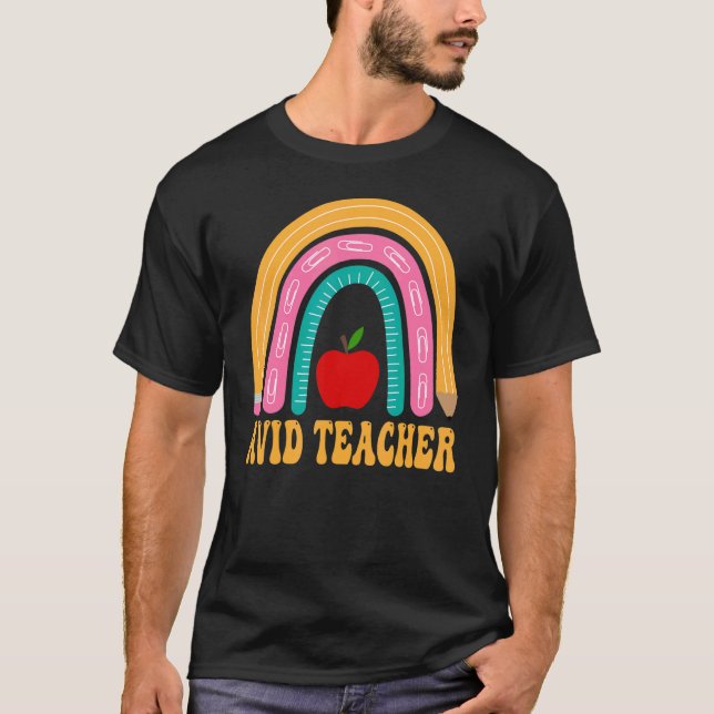 Camiseta Professor Ávido Lápis Arco-Íris Volta às Aulas Apr (Frente)