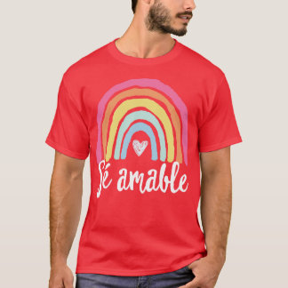 Camiseta Professor bilíngue espanhol amável Seja Kind Boho