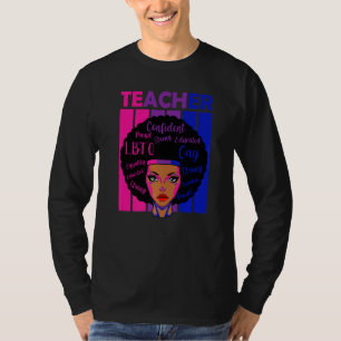 Camiseta Professor bissexual Lgbt Q Mulher Afro Sutil Orgul