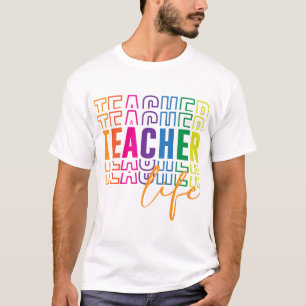 Camiseta Professor Colorido Life Rainbow Design