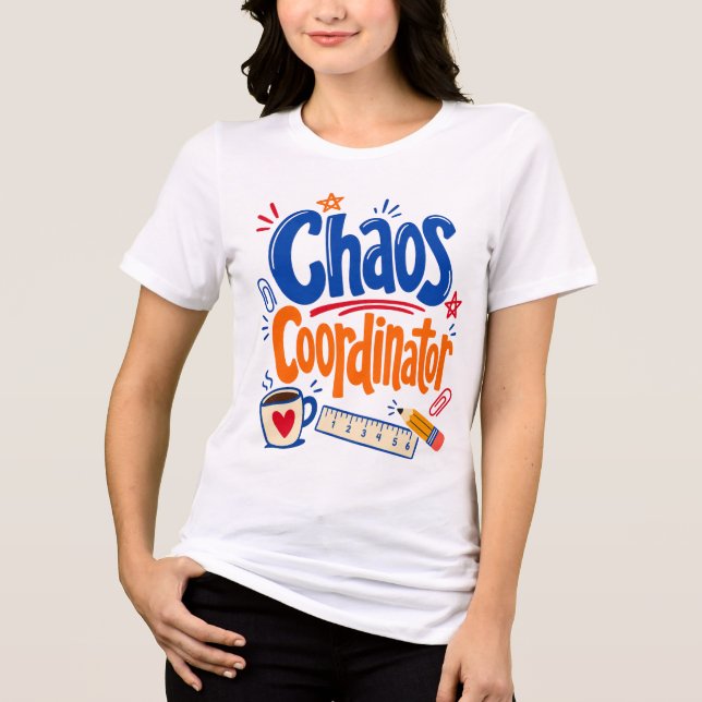 Camiseta Professor Coordenador de Caos Design de Volta às A (Frente)