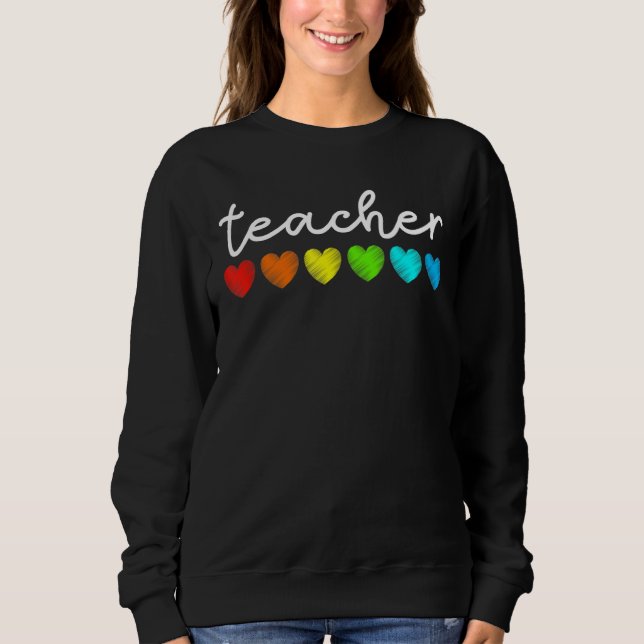Camiseta Professor Coração Ensinando Apreciação De Volta À  (Frente)