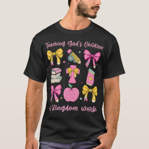 Camiseta Professor Cristão Ensinando as Crianças de Deus É 