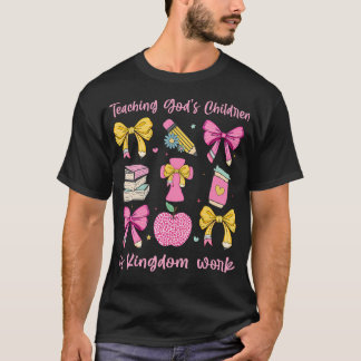 Camiseta Professor Cristão Ensinando as Crianças de Deus É