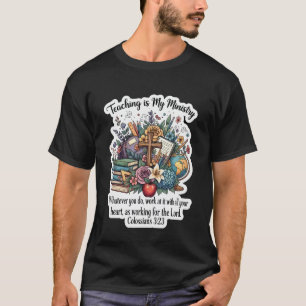 Camiseta Professor Cristão Ensino é Meu Ministério Floral B
