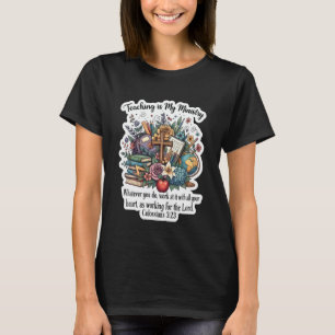 Camiseta Professor Cristão Ensino é Meu Ministério Floral B