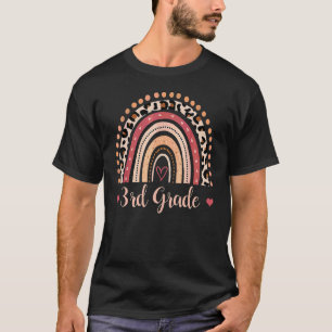 Camiseta Professor da 3ª Série Boho Arco-íris Leopardo Volt