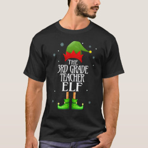 Camiseta Professor da 3ª Série Elfo Natal Divertido Família