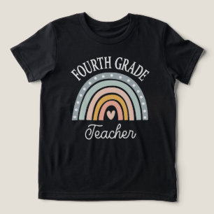 Camiseta Professor da 4ª Série Arco-íris Fofo