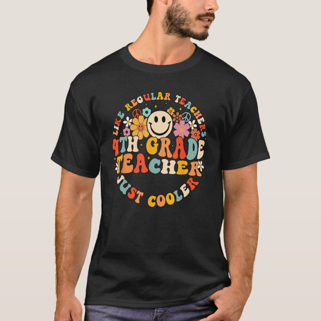 Camiseta Professor da 4ª série Groovy como Professores Regu (Frente)