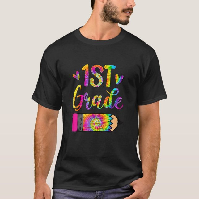 Camiseta Professor Da Classe 1Rua Tie Dye De Volta À Engraç (Frente)