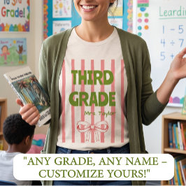 Camiseta Professor de 3ª Série Personalizado Laço Coquette