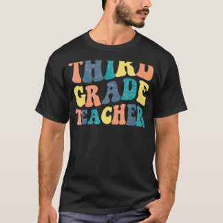 Camiseta Professor de 3º grau Groovy Primeiro Dia da Escola