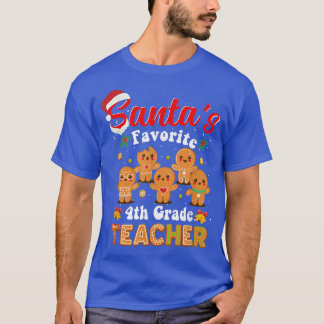 Camiseta Professor de 4º ano Engraçado Feliz Natal de volta