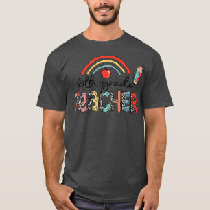 Camiseta Professor de 6 do Triângulo Leopard de volta à Esc